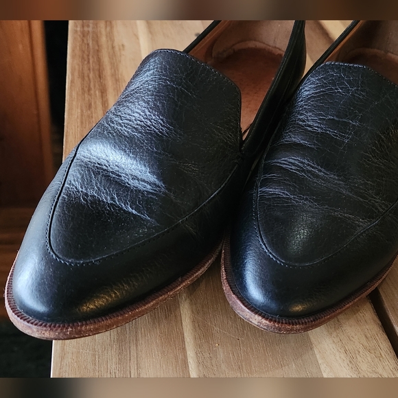 Black Leather Madewell Frances Loafers size 6 - Picture 6 of 8